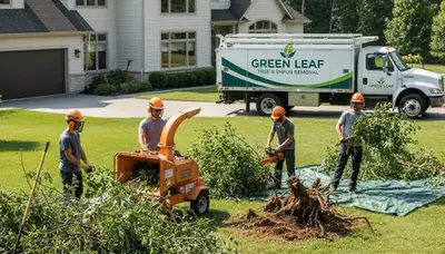 Professional shrub removal service in Columbus, OH clearing overgrown bushes safely