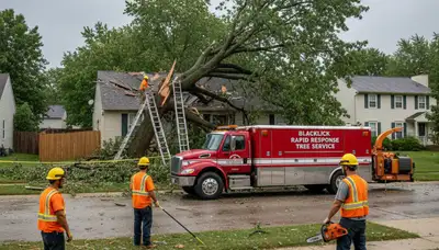 Emergency tree removal after storm damage in Blacklick, Columbus OH restoring safety and property access