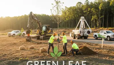 Arborists planting new trees in Columbus, OH for local landscaping and tree care services