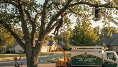 Arborist performing professional tree pruning in Columbus, OH for healthy residential trees