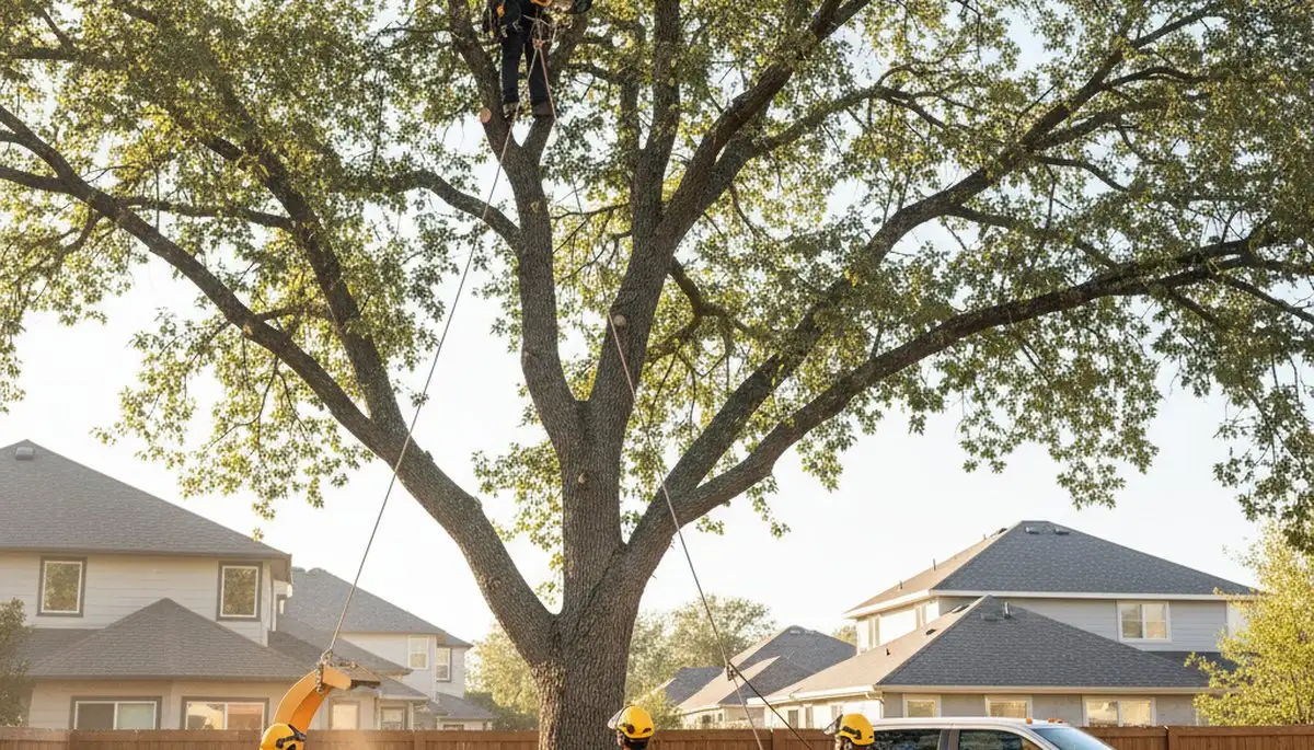Arborist performing expert tree pruning in Columbus, OH for healthy residential trees