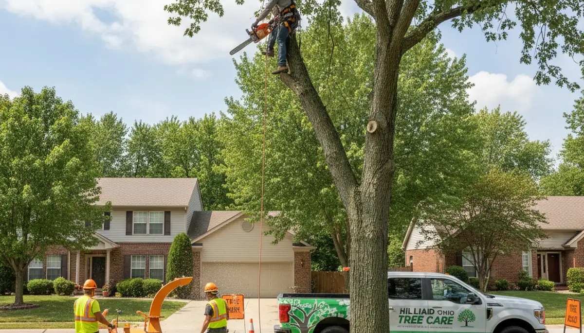 Professional tree removal service in Columbus, OH by certified arborists safely clearing large trees